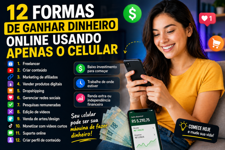 12 formas de ganhar dinheiro online usando apenas o celular